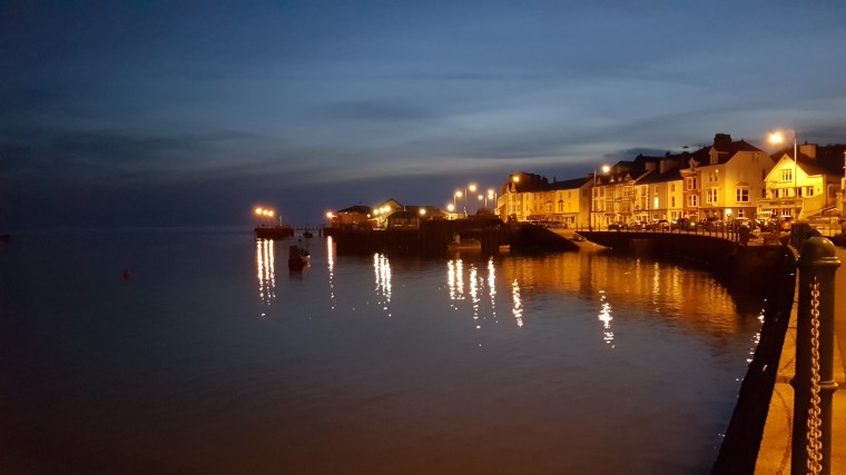 view towards the village at dusk